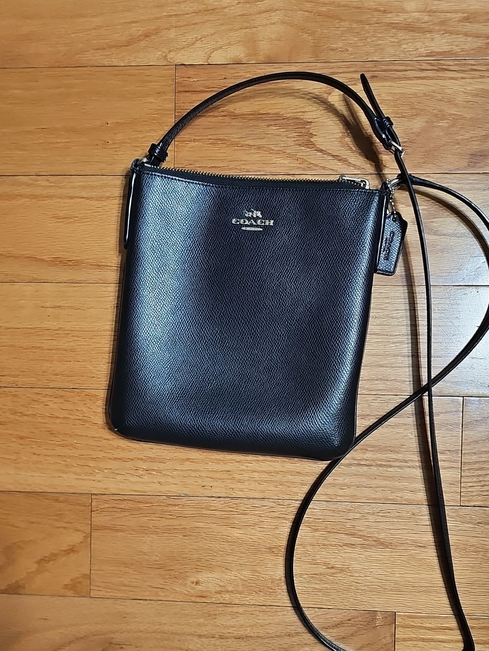 Coach Black Pebbled Leather Messenger Crossbody